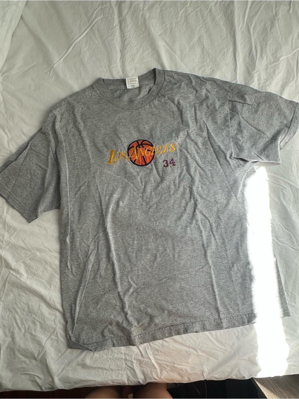 Los Angeles Shaq Vintage Embrodered Tee - Gray XL